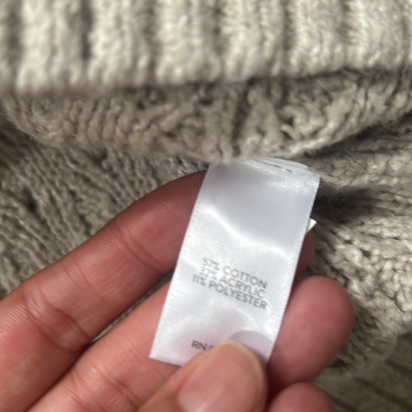 J. Jill Cotton Blend Cable Knit Sweater Vest Oatmeal Large - Picture 8 of 8